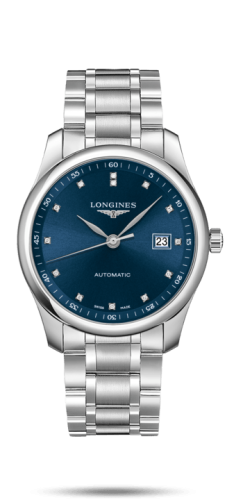 Longines Master Collection 40 Date Paslanmaz Çelik / Mavi-Elmas / Bilezik, referans L2.793.4.97.6