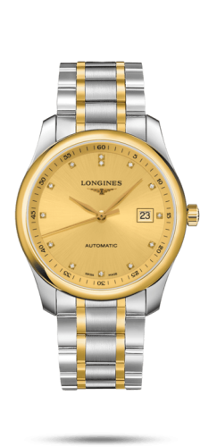 Longines Master Collection 40 Date Paslanmaz Çelik / Sarı Altın / Champagne-Elmas / Alligator, referans L2.793.5.37.7