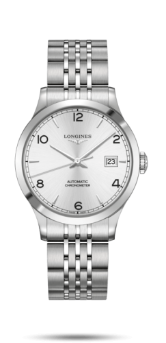 Longines Record 38.5mm Paslanmaz Çelik / Gümüş-Arabic / Bilezik, referans L2.820.4.76.6
