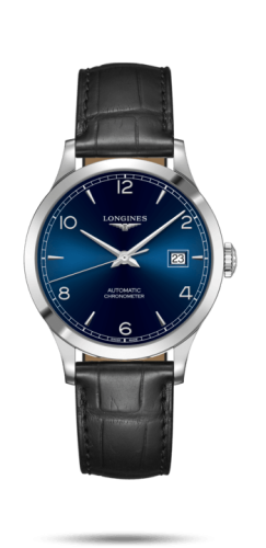 Longines Record 38.5mm Paslanmaz Çelik / Mavi-Arabic / Alligator, referans L2.820.4.96.2