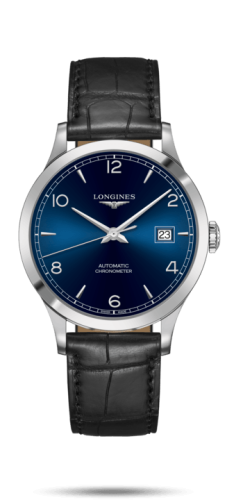Longines Record 40mm Paslanmaz Çelik / Mavi-Arabic / Alligator, referans L2.821.4.96.2