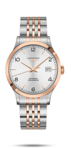 Longines Record 40mm Paslanmaz Çelik / Pembe Altın / Gümüş-Arabic / Bilezik, referans L2.821.5.76.7