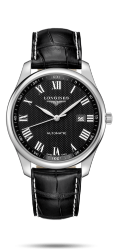 Longines Master Collection 42 Date Paslanmaz Çelik / Siyah-Roman / Alligator XL, referans L2.893.4.51.8