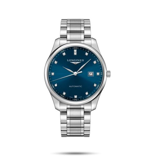 Longines Master Collection 42 Date Paslanmaz Çelik / Mavi - Elmas / Bilezik, referans L2.893.4.97.6