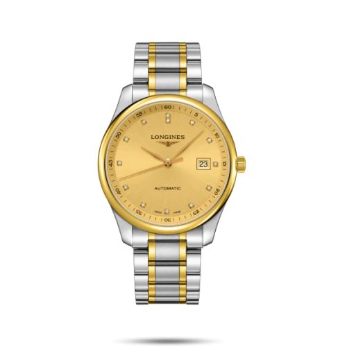 Longines Master Collection 42 Date Paslanmaz Çelik / Sarı Altın / Champagne-Elmas / Bilezik, referans L2.893.5.37.7