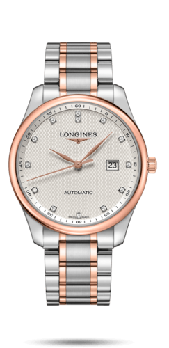 Longines Master Collection 42 Date Paslanmaz Çelik / Pembe Altın / Gümüş-Elmas / Bilezik, referans L2.893.5.77.7