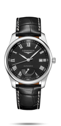 Longines Master Collection 40mm Power Reserve Paslanmaz Çelik / Siyah-Roman / Alligator XL, referans L2.908.4.51.8