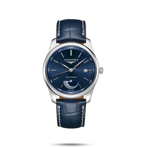 Longines Master Collection 40mm Power Reserve Paslanmaz Çelik / Mavi / Alligator, referans L2.908.4.92.0