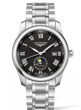 Longines Master Collection 40 Moonphase Paslanmaz Çelik / Siyah-Roman / Bilezik, referans L2.909.4.51.6