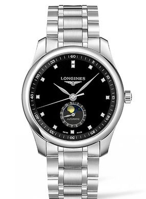 Longines Master Collection 40 Moonphase Paslanmaz Çelik / Siyah-Elmas / Bilezik, referans L2.909.4.57.6