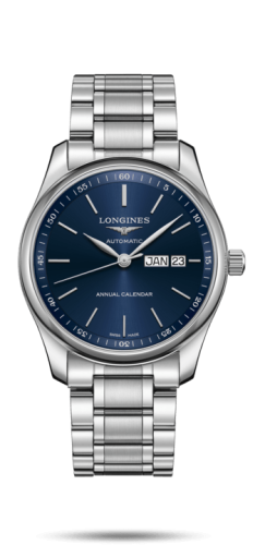 Longines Master Collection 40mm Annual Calendar Paslanmaz Çelik / Mavi / Bilezik, referans L2.910.4.92.6