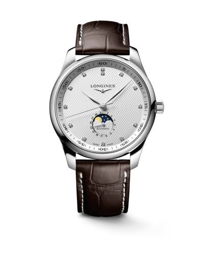 Longines Master Collection 42 Moonphase Paslanmaz Çelik / Gümüş - Elmas, referans L2.919.4.77.3