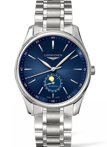 Longines Master Collection 42 Moonphase Paslanmaz Çelik / Mavi / Bilezik, referans L2.919.4.92.6