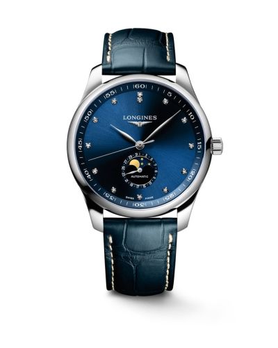Longines Master Collection 42 Moonphase Paslanmaz Çelik / Mavi - Elmas, referans L2.919.4.97.