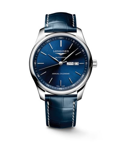 Longines Master Collection 42 Annual Calendar Paslanmaz Çelik / Mavi / Alligator, referans L2.920.4.92.0
