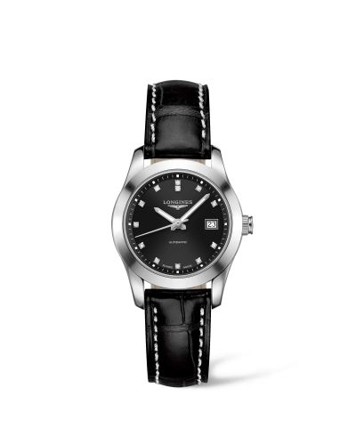 Conquest Classic Automatic 29.5 Paslanmaz Çelik / Siyah / Kayış