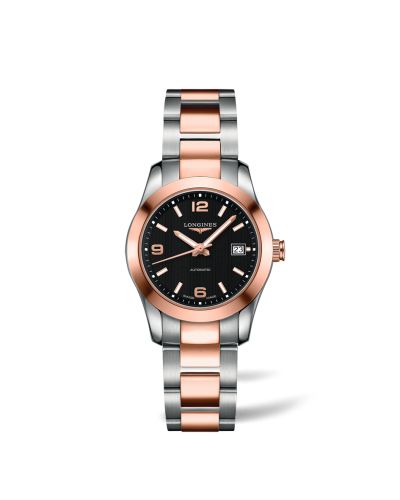 Conquest Classic Automatic 29.5 Paslanmaz Çelik / Kırmızı Altın / Siyah / Bilezik
