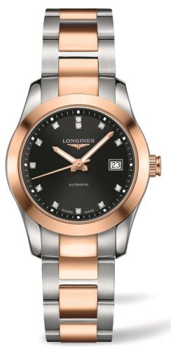 Conquest Classic Automatic 29.5 Paslanmaz Çelik / Kırmızı Altın / Siyah / Bilezik