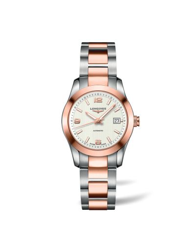 Conquest Classic Automatic 29.5 Paslanmaz Çelik / Kırmızı Altın / Beyaz / Bilezik
