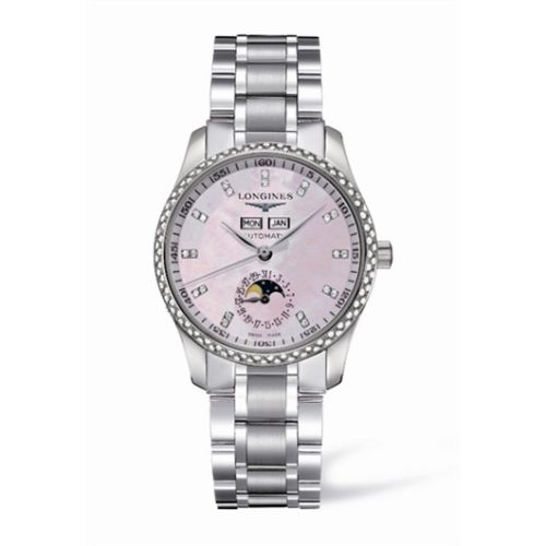 Longines Master Collection Calendar 36 Paslanmaz Çelik / Elmas / MOP / Bilezik, referans L2.503.0.97.6