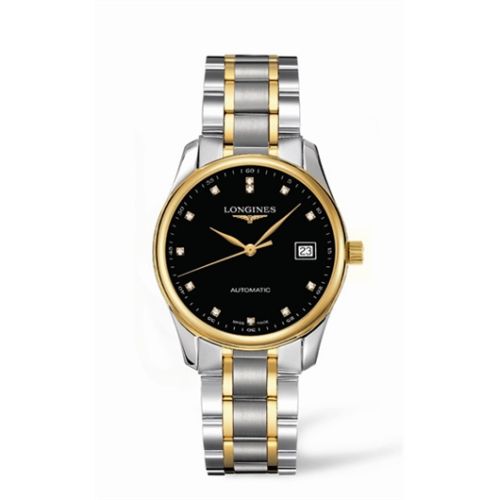 Longines Master Collection Date 36 Two Tone Siyah DIamond, referans L2.518.5.57.7