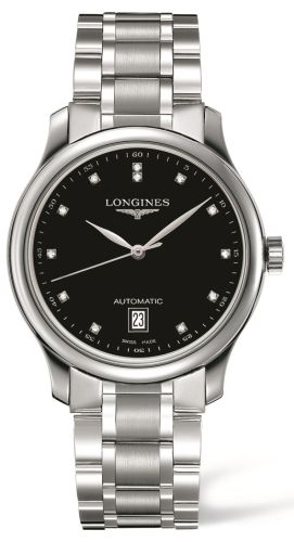 Longines Master Collection Date 38.5 Siyah Elmas / Bilezik, referans L2.628.4.57.6