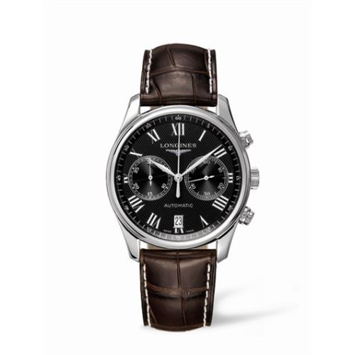 Longines Master Collection Chronograph 40 Paslanmaz Çelik / Siyah - Roman / Kayış, referans L2.629.4.51.5