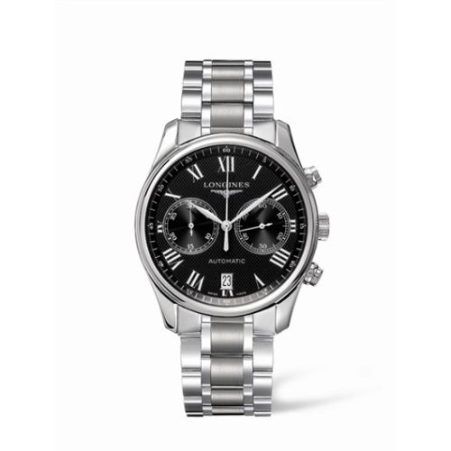 Longines Master Collection Chronograph 40 Paslanmaz Çelik / Siyah - Roman / Bilezik, referans L2.629.4.51.6