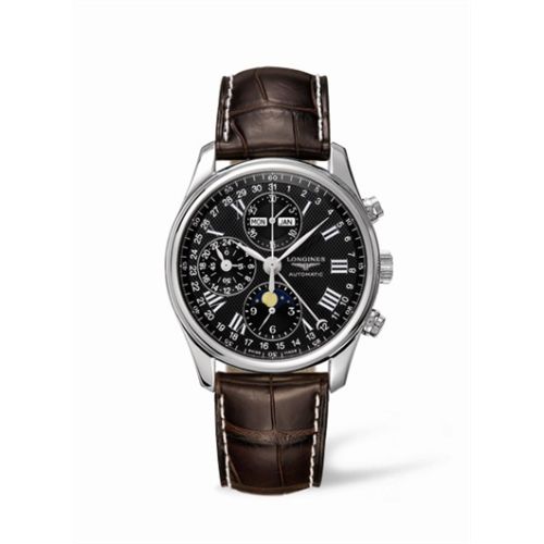 Longines Master Collection 40 Chronograph Calendar Paslanmaz Çelik / Siyah / Kayış, referans L2.673.4.51.5