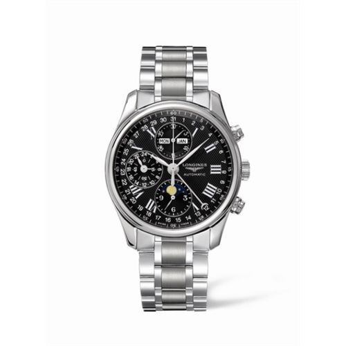 Longines Master Collection 40 Chronograph Calendar Paslanmaz Çelik / Siyah / Bilezik, referans L2.673.4.51.6