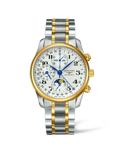 Longines Master Collection 40 Chronograph Calendar Paslanmaz Çelik / Yelllow Altın / Gümüş / Bilezik, referans L2.673.5.78.7