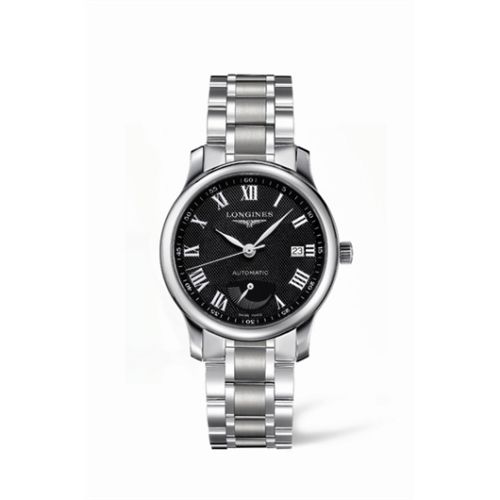 Longines Master Collection 38.5mm Power Reserve Paslanmaz Çelik / Siyah-Roman / Bilezik 39mm, referans L2.708.4.51.6