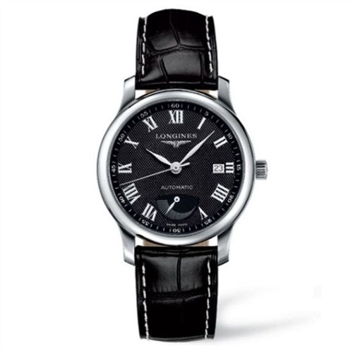 Longines Master Collection 38.5mm Power Reserve Paslanmaz Çelik / Siyah-Arabic / Alligator, referans L2.708.4.51.7