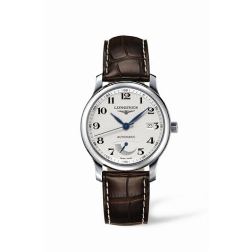 Longines Master Collection 38.5mm Power Reserve Paslanmaz Çelik / Gümüş-Arabic / Alligator, referans L2.708.4.78.3