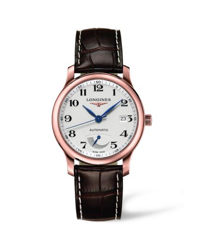 Longines Master Collection 38.5mm Power Reserve Pembe Altın / Gümüş-Arabic / Alligator 39mm, referans L2.708.8.78.3
