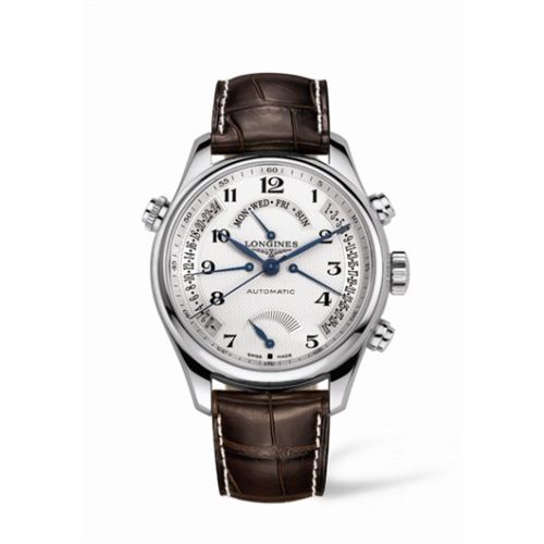 Longines Master Collection 44 Retrograde Power Reserve Paslanmaz Çelik / Gümüş-Arabic / Alligator XL, referans L2.716.4.78.5