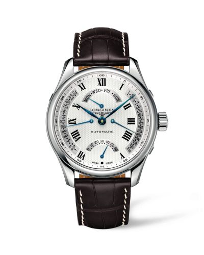Longines Master Collection 44 Retrograde Paslanmaz Çelik / Gümüş-Roman / Alligator, referans L2.717.4.71.3