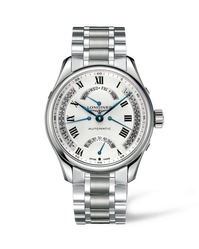 Longines Master Collection 44 Retrograde Paslanmaz Çelik / Gümüş-Roman / Bilezik, referans L2.717.4.71.6