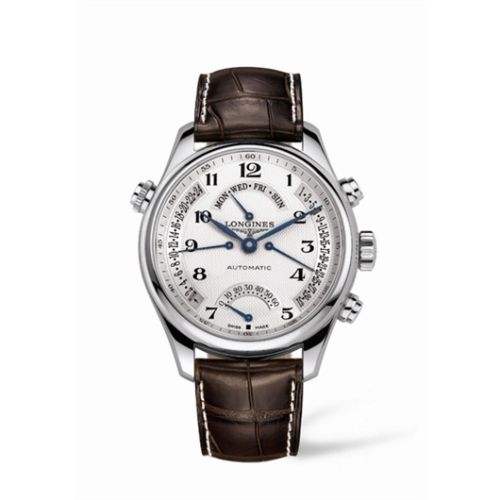 Longines Master Collection 44 Retrograde Paslanmaz Çelik / Gümüş-Arabic / Alligator XL, referans L2.717.4.78.5