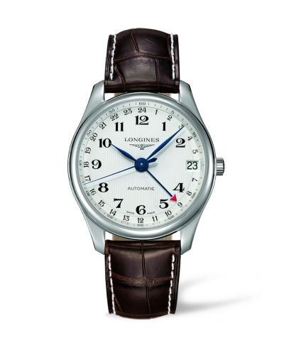 Longines Master Collection 42 24h Paslanmaz Çelik / Gümüş-Arabic / Alligator, referans L2.718.4.70.3