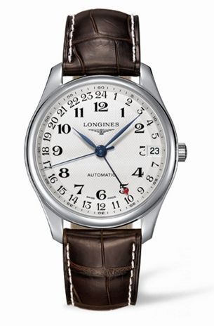 Longines Master Collection 42 24h Paslanmaz Çelik / Gümüş-Arabic / Alligator, referans L2.718.4.78.5