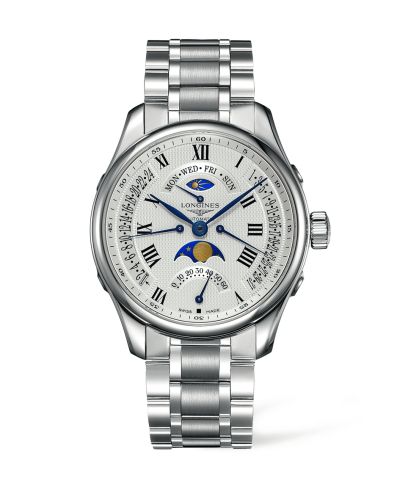 Longines Master Collection 44 Retrograde Moonphase Paslanmaz Çelik / Gümüş-Roman / Bilezik, referans L2.739.4.71.6