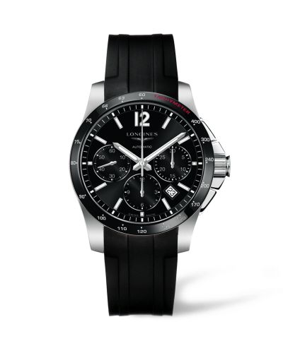 Longines Conquest Chronograph Automatic 41mm Ceramic Rubber, reference L2.744.4.56.2