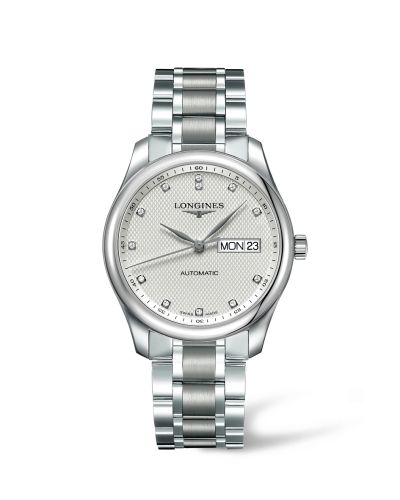 Longines Master Collection 38.5 Day Date Paslanmaz Çelik / Gümüş-Elmas / Bilezik, referans L2.755.4.77.6