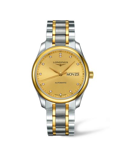 Longines Master Collection 38.5 Day Date Paslanmaz Çelik / Champagne-Elmas / Bilezik, referans L2.755.5.37.7