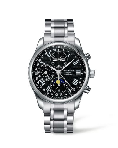 Longines Master Collection 42 Chronograph Calendar Paslanmaz Çelik / Siyah-Roman / Bilezik, referans L2.773.4.51.6