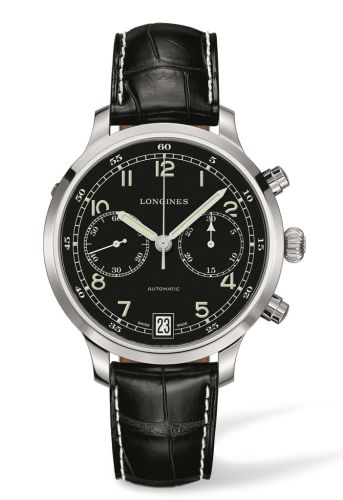 Longines Military 1938 Chronograph Croc 42mm, referans L2.790.4.53.3
