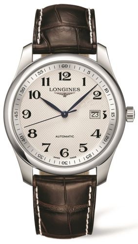 Longines Master Collection 40 Date Paslanmaz Çelik / Gümüş-Arabic / Alligator, referans L2.793.4.78.3