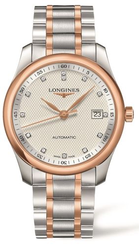 Longines Master Collection 40 Date Paslanmaz Çelik / Pembe Altın / Gümüş-Elmas / Bilezik, referans L2.793.5.77.7