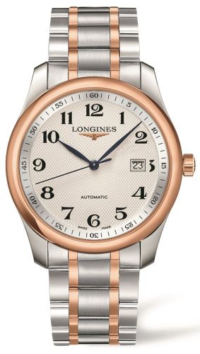 Longines Master Collection 40 Date Paslanmaz Çelik / Pembe Altın / Gümüş-Arabic Bilezik, referans L2.793.5.79.7